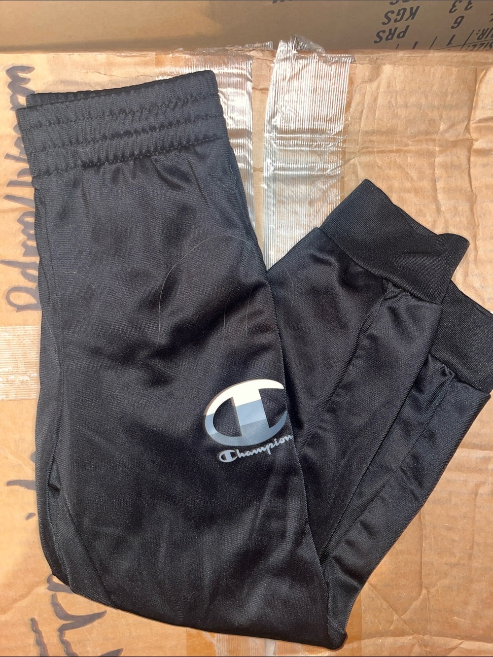 Champion Kids Black Jogger Sweatpants with Logo